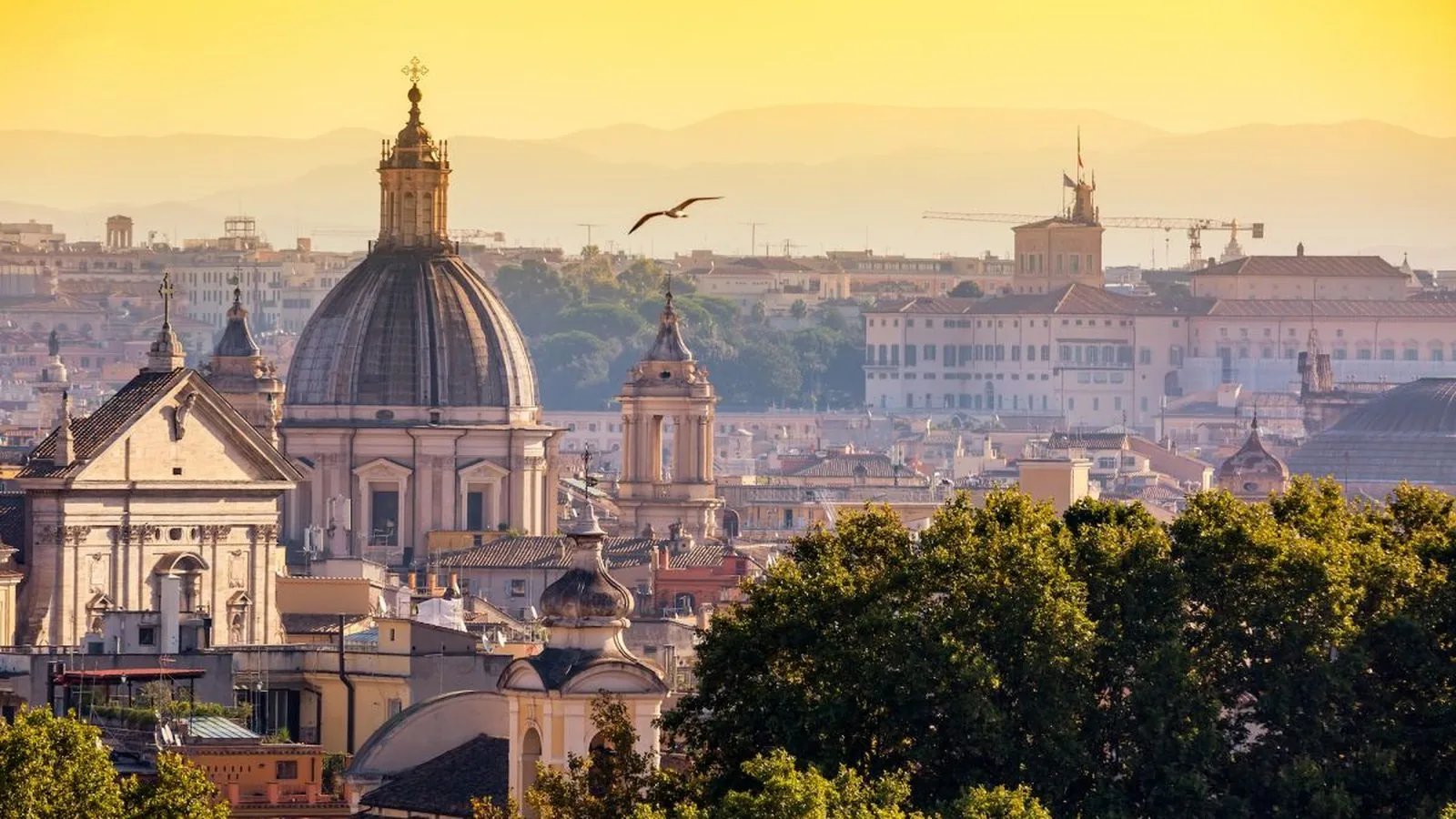 Veduta dei tetti e delle cupole di Roma